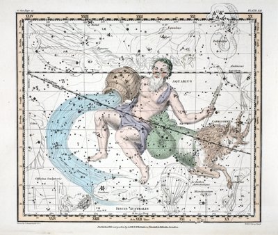 Die Sternbilder (Tafel XXI) Steinbock und Wassermann, aus 